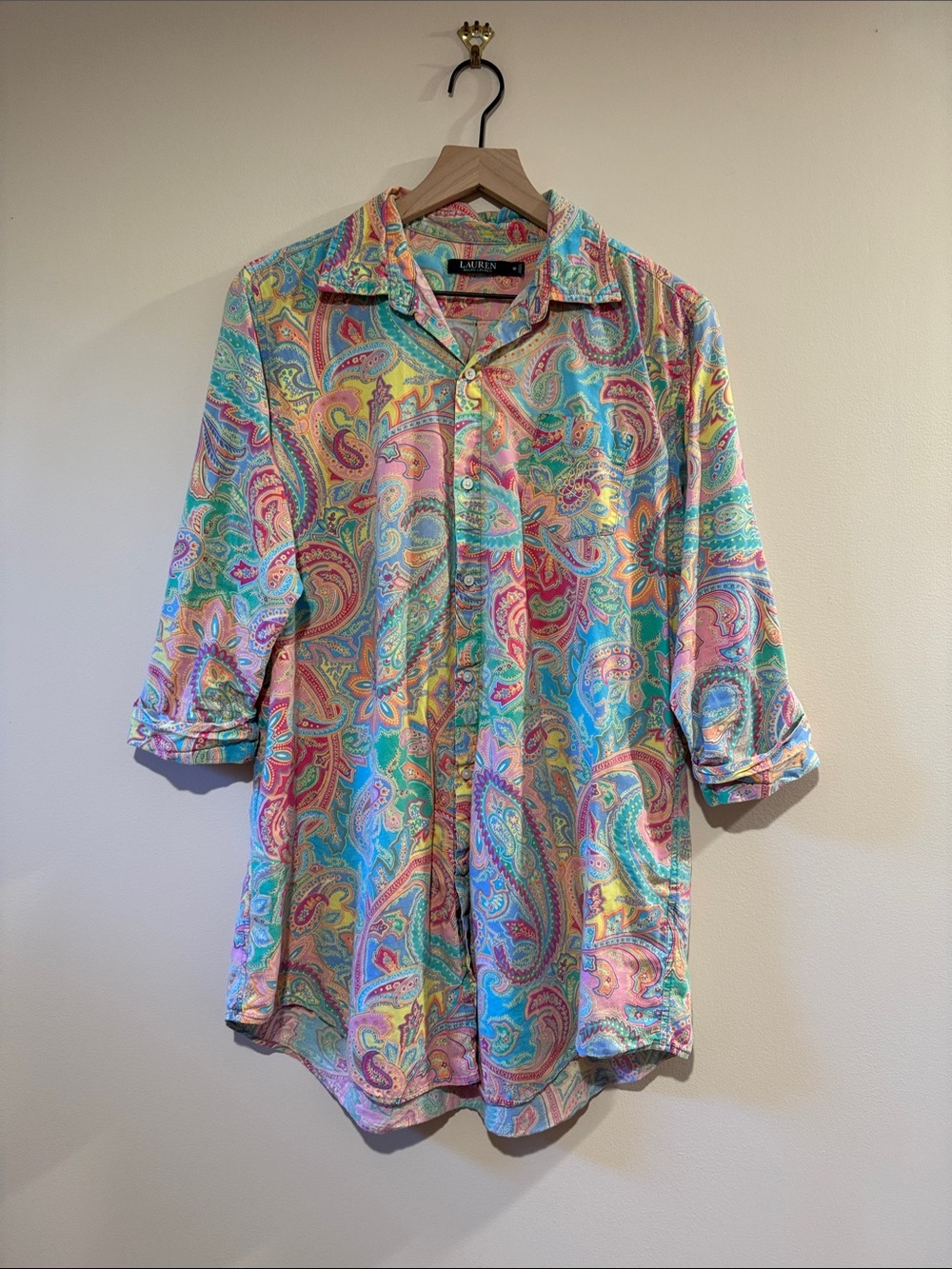 Lauren by Ralph Lauren Paisley Shirt Dress Size M